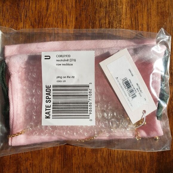 Kate spade putting on the ritz row necklace gold crystal sparkle new NWT - Picture 10 of 12